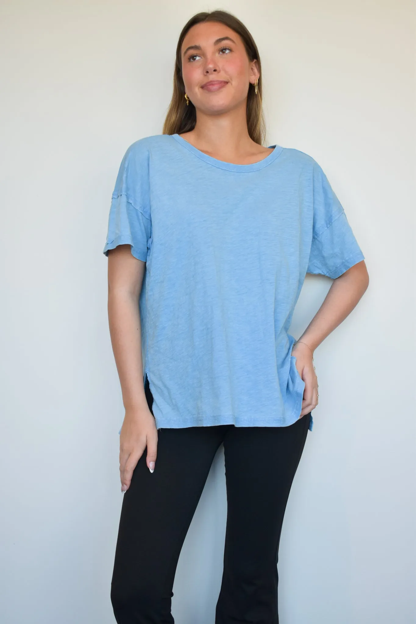 Simply Lovely Relaxed Fit Tee- Sky Blue