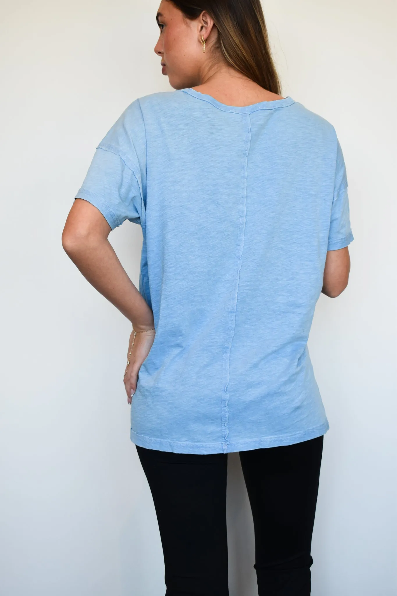 Simply Lovely Relaxed Fit Tee- Sky Blue