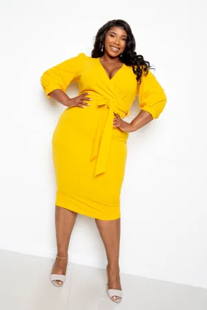Sittin Pretty Wrap Midi Dress