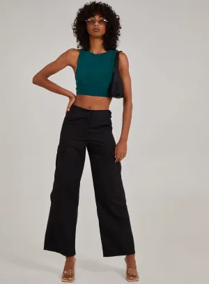 Sleeveless Slinky Crop Top