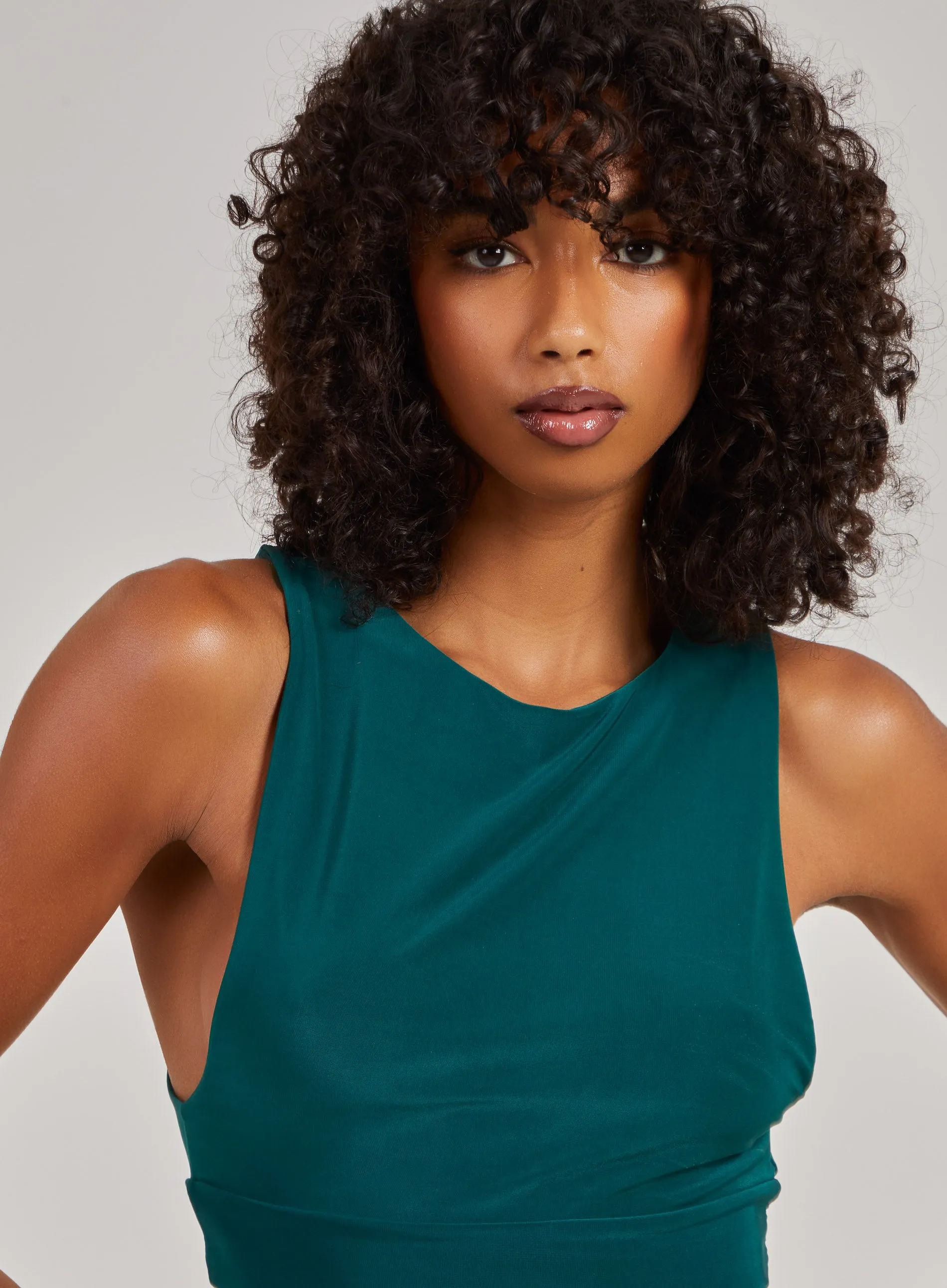 Sleeveless Slinky Crop Top