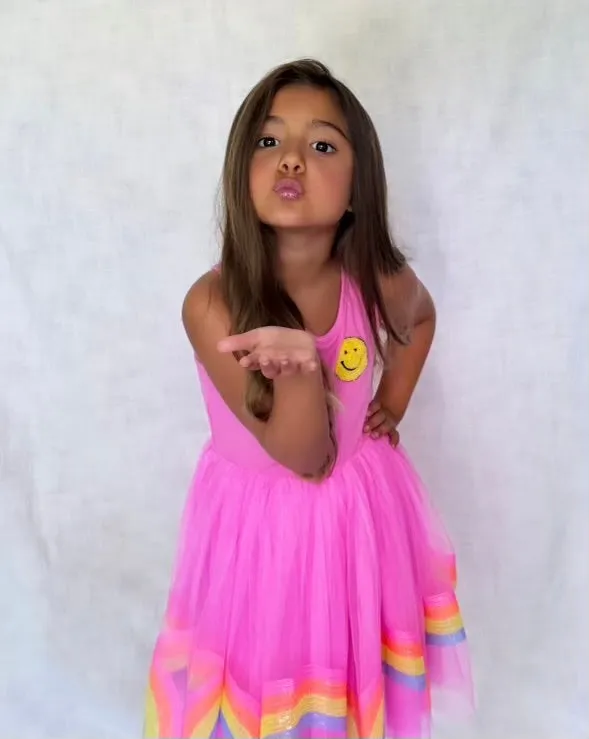 Smiley Rainbow Racer Back Dress