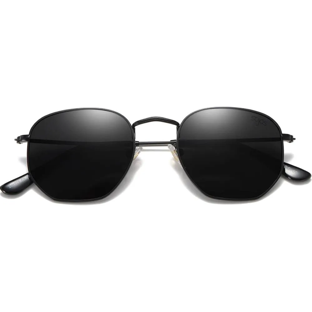 SOJOS Small Square Polarized Sunglasses for Men and Women Polygon Mirrored Lens SJ1072 | Multiple Colors