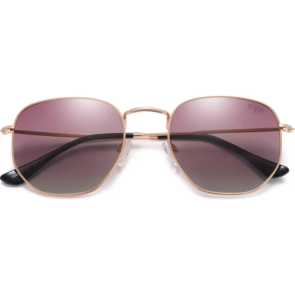 SOJOS Small Square Polarized Sunglasses for Men and Women Polygon Mirrored Lens SJ1072 | Multiple Colors