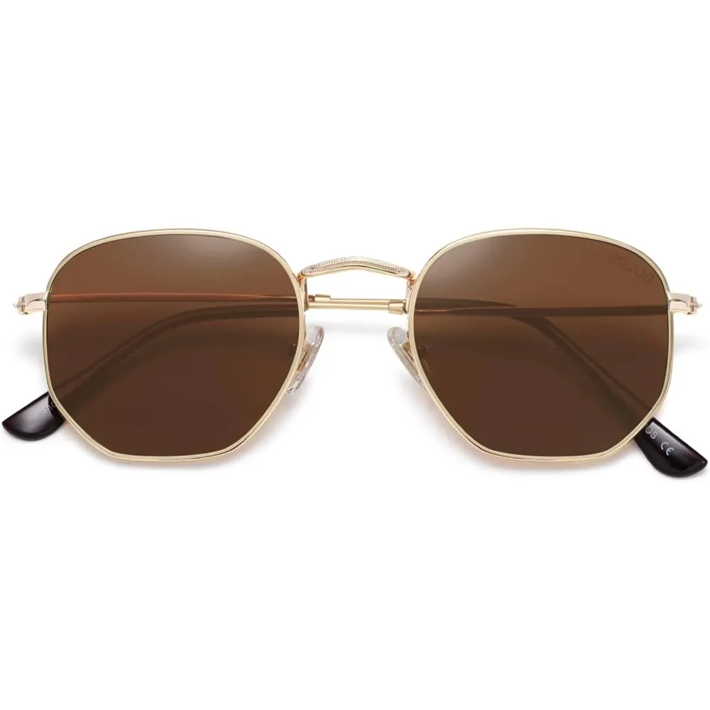 SOJOS Small Square Polarized Sunglasses for Men and Women Polygon Mirrored Lens SJ1072 | Multiple Colors