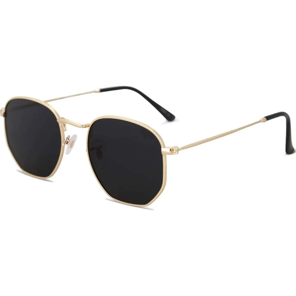 SOJOS Small Square Polarized Sunglasses for Men and Women Polygon Mirrored Lens SJ1072 | Multiple Colors