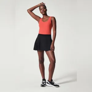 Spanx: The Get Moving Pleated Skort, 14&quot; - Very Black