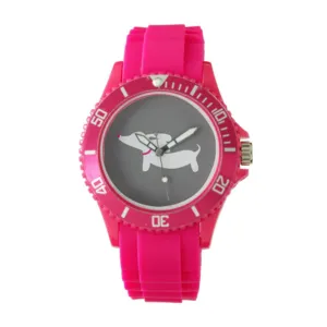 Sporty Pink Dachshund Silicone Band Watch