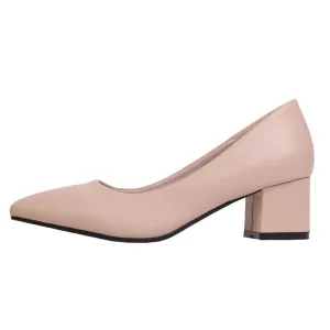 Square Toe Women Pumps Mid Chunky Heels Dress Shoes 3847