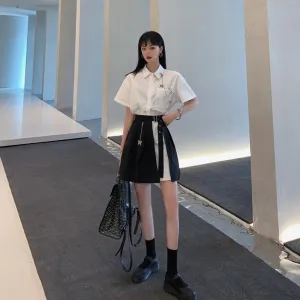 Summer fashion shirt skirt set yc23163