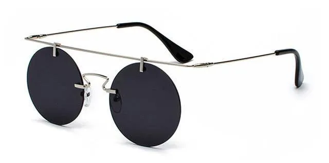 Super Light Weight  Rimless Round Sunglasses