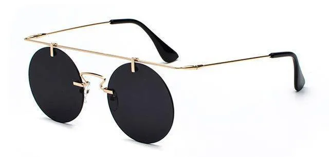 Super Light Weight  Rimless Round Sunglasses