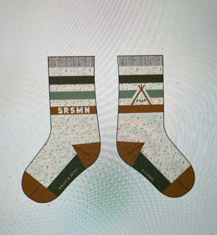 The Kori Socks - Green Stripes - BABY