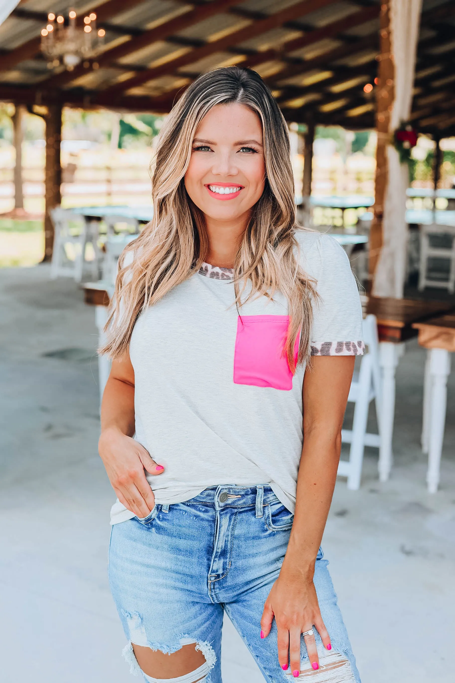 Tickled Pink Leopard Top
