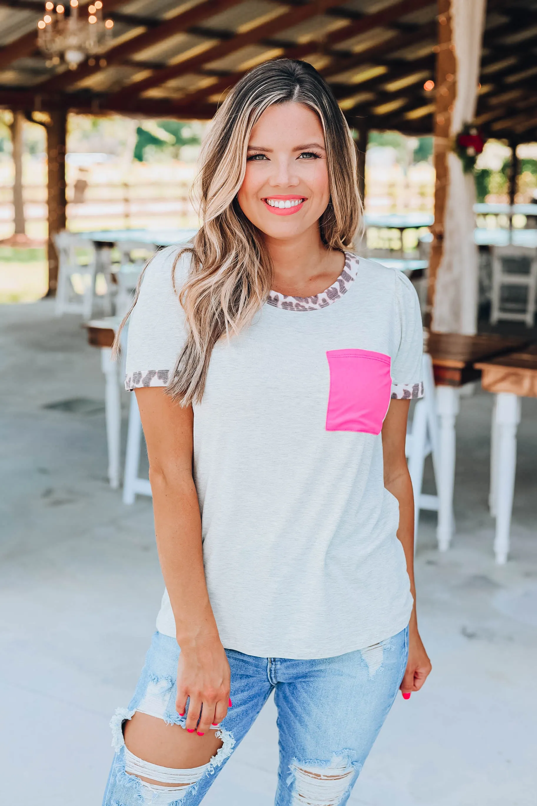 Tickled Pink Leopard Top