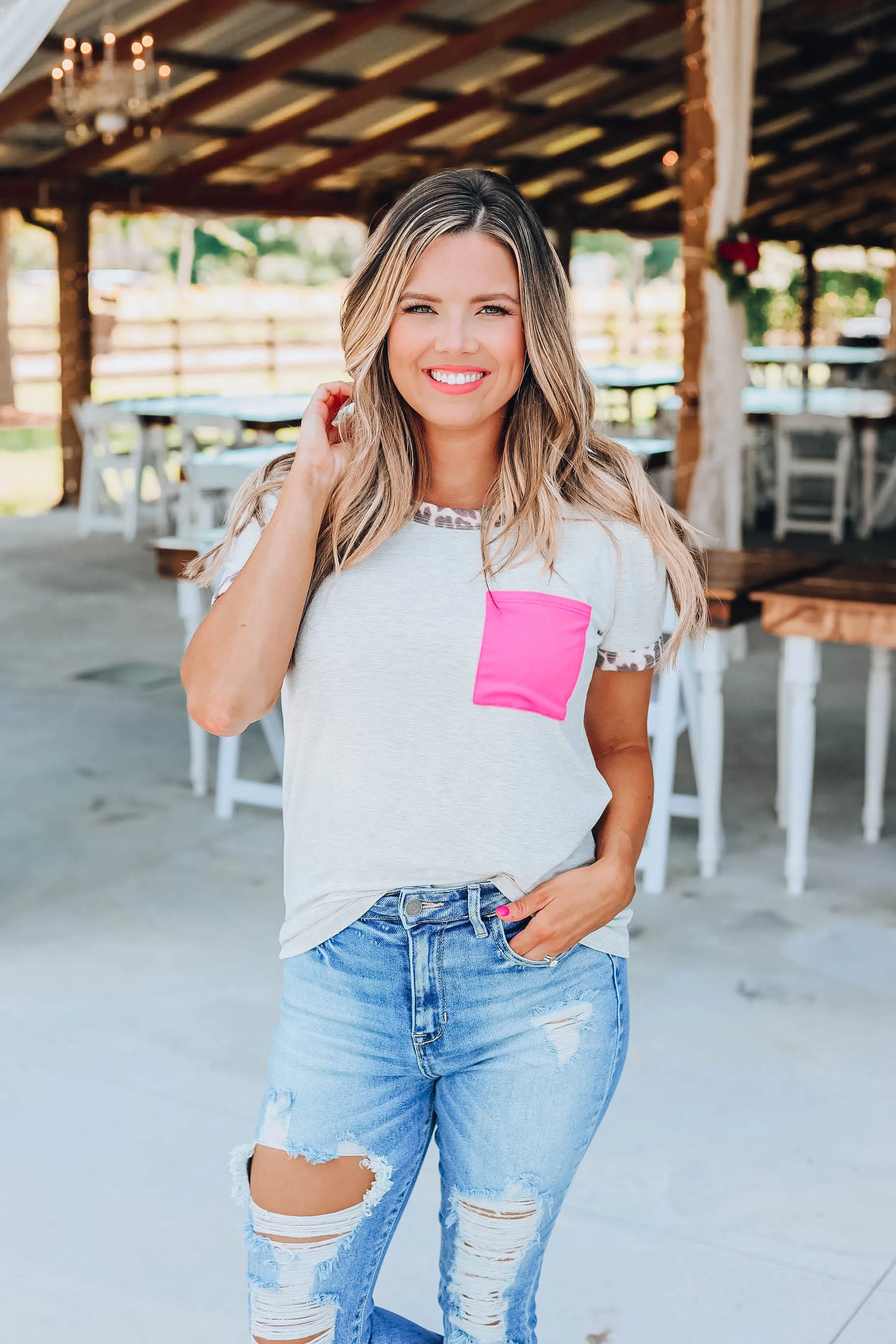 Tickled Pink Leopard Top