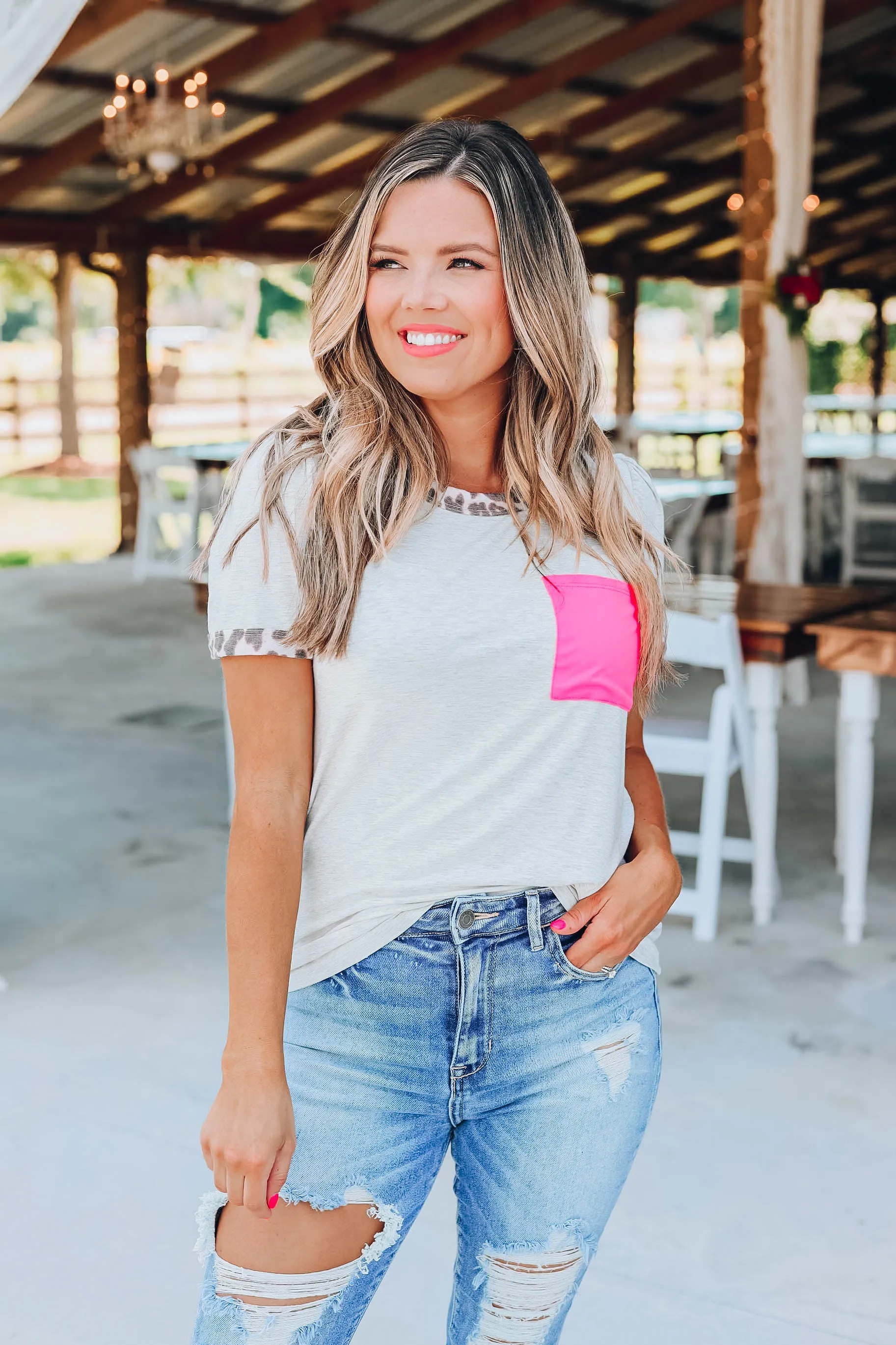 Tickled Pink Leopard Top