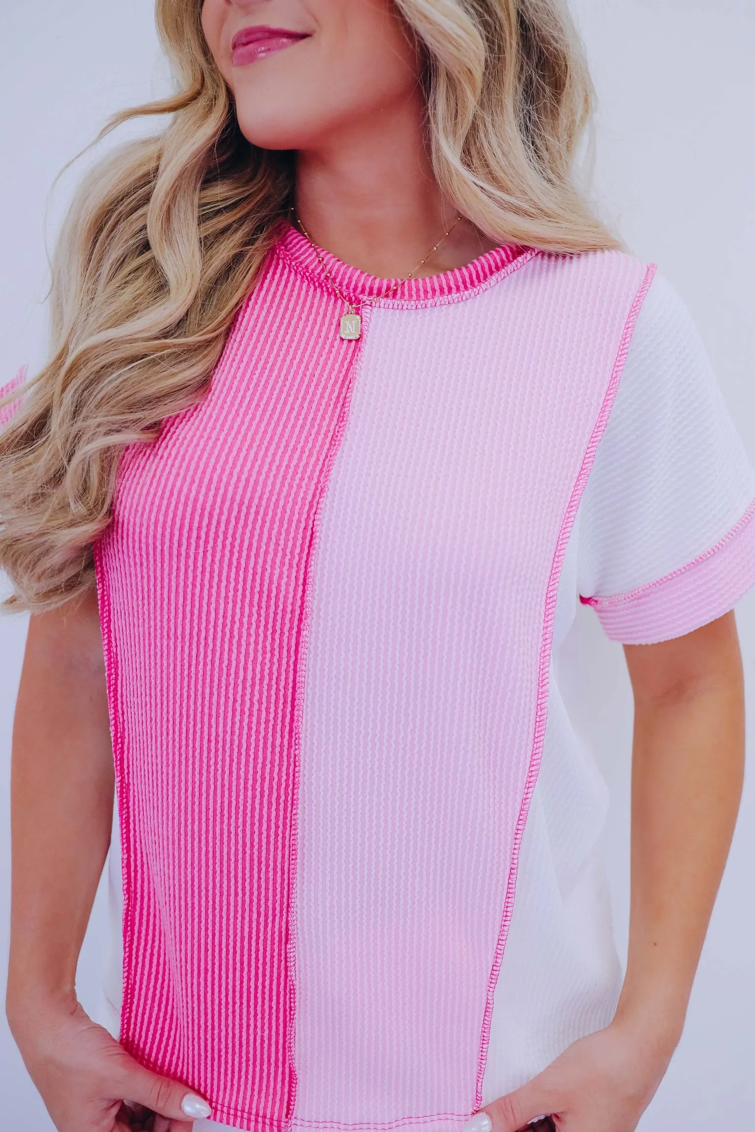 Vera Vertical Block Contrasting Top - 3 Colors