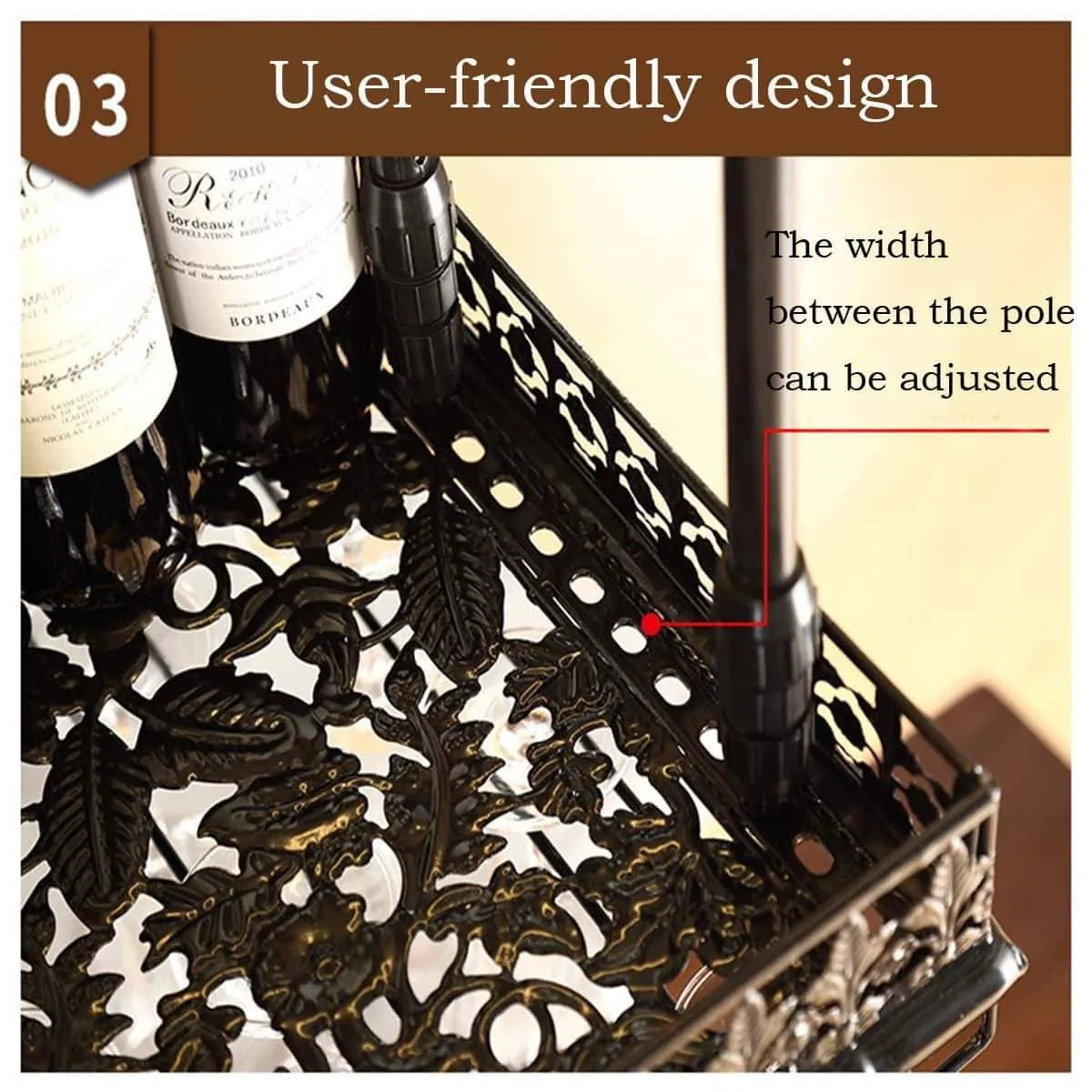 Warm Van Industrial Metal Vintage Bar Wall-Mounted Wine Racks,Wine Glass Hanging Rack,Under Cabinet Cup Shelf,Restaurant Cafe Kitchen Organization and Storage Shelve(Black, 47.2''L)
