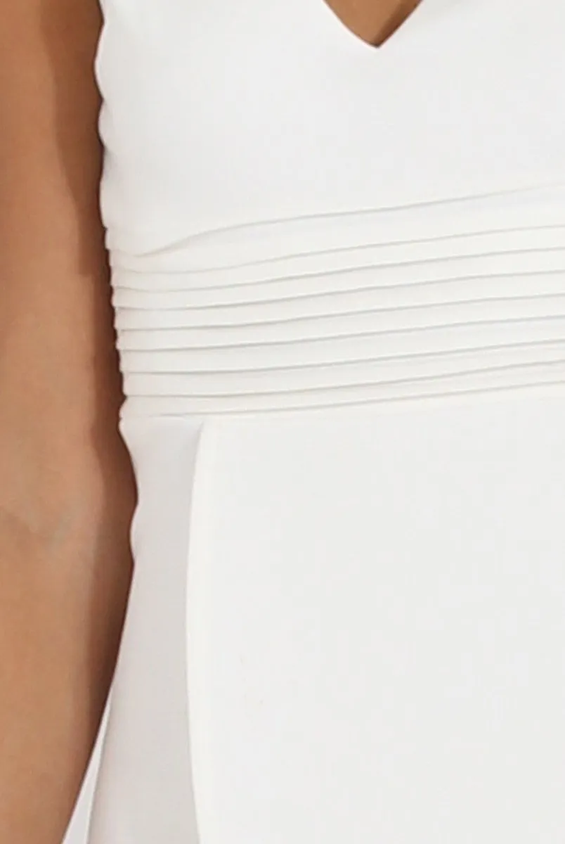White Choker Plunge Wrap Dress - Serenity