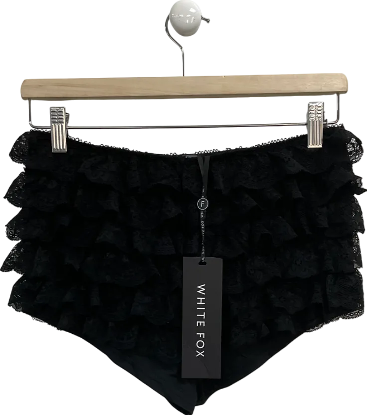 White Fox Black Take Over Control Booty Shorts UK M