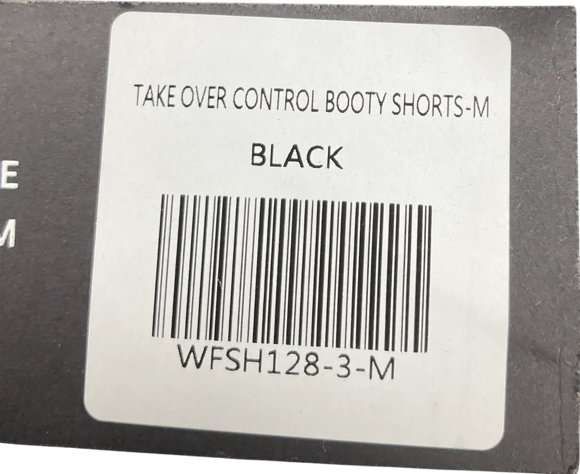 White Fox Black Take Over Control Booty Shorts UK M