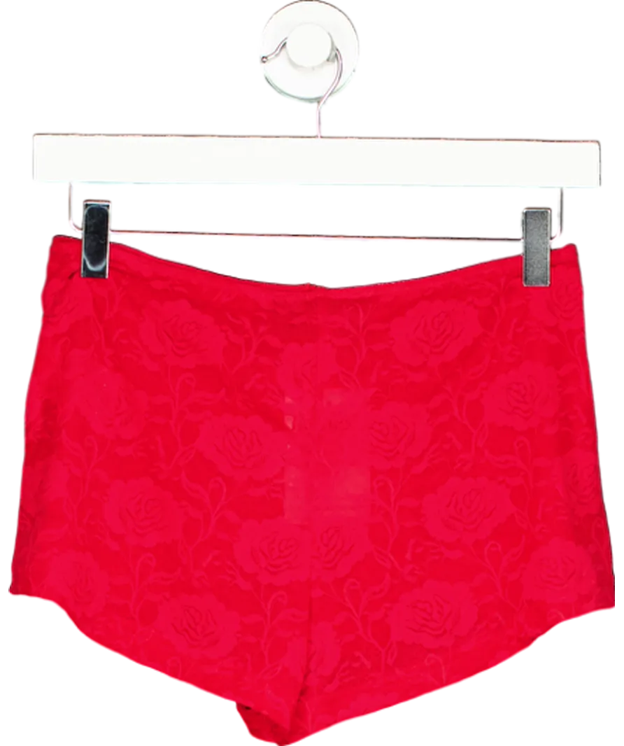 White Fox Take Over Control Booty Shorts Red UK M