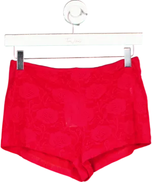 White Fox Take Over Control Booty Shorts Red UK M