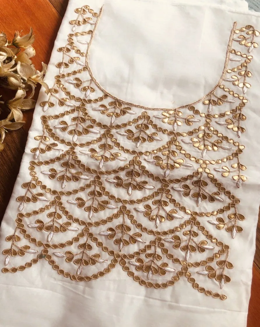 White Gota Patti Kurti
