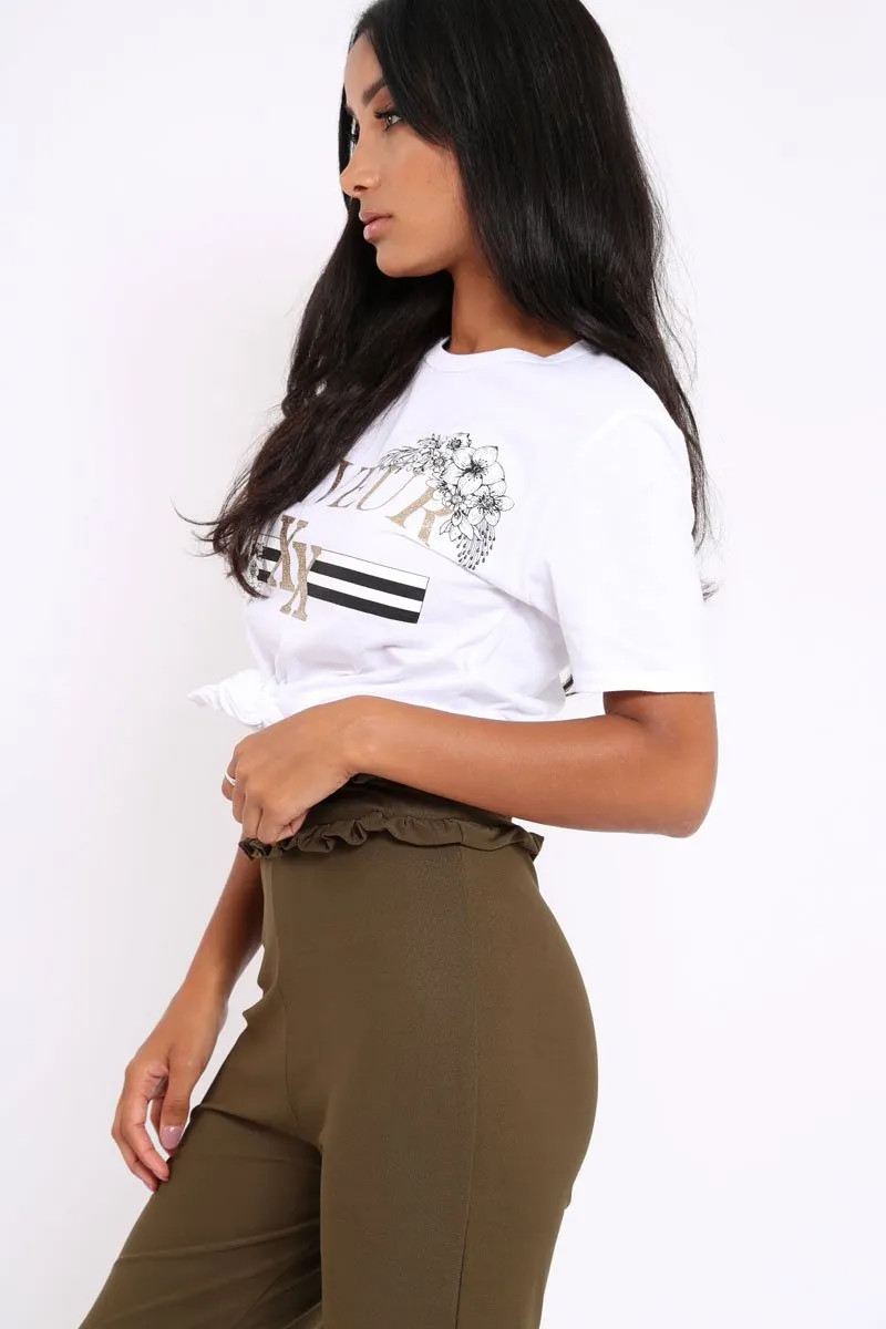 White Reveur Slogan T-shirt - Caty