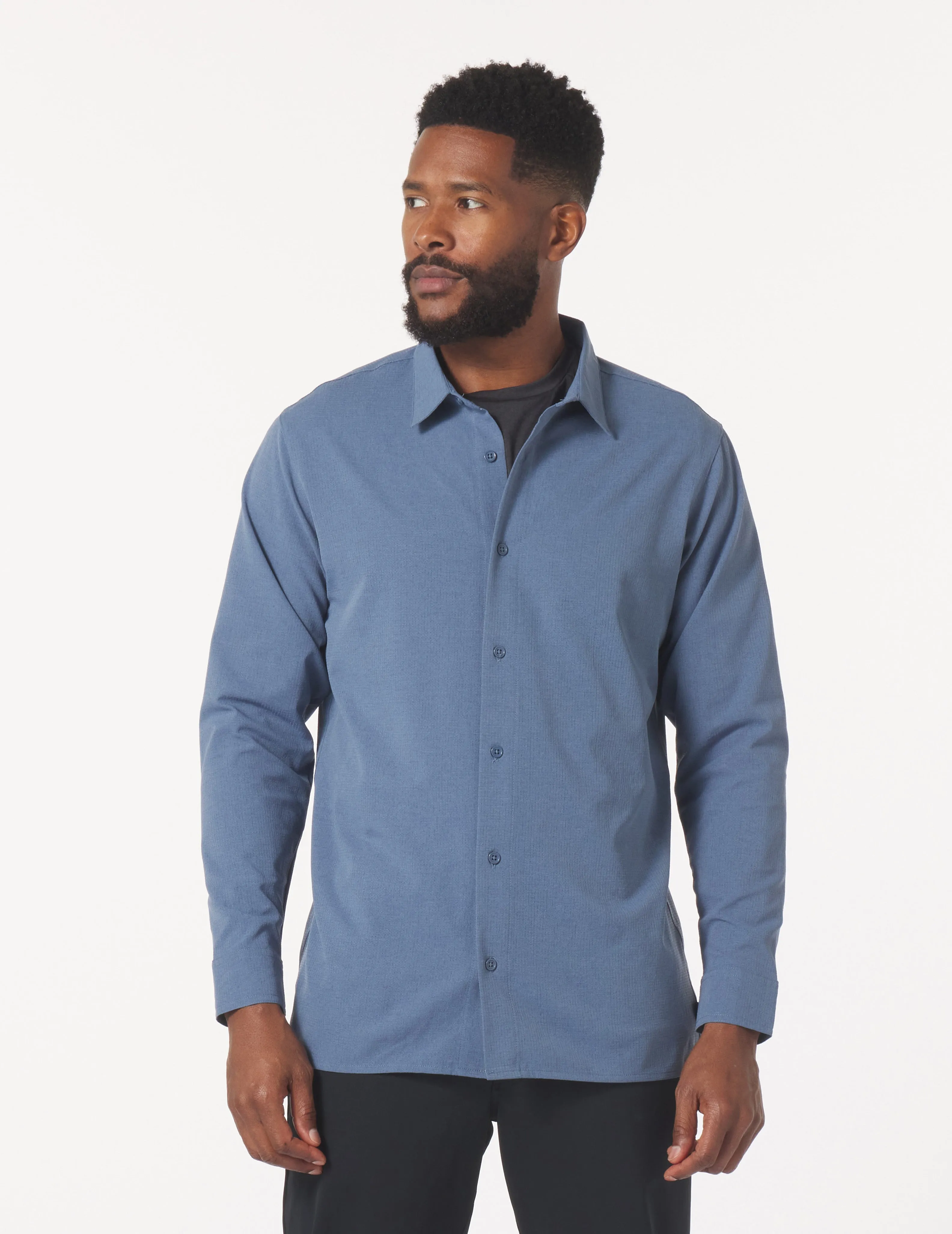 Zephyr Long Sleeve Shirt: Washed Blue