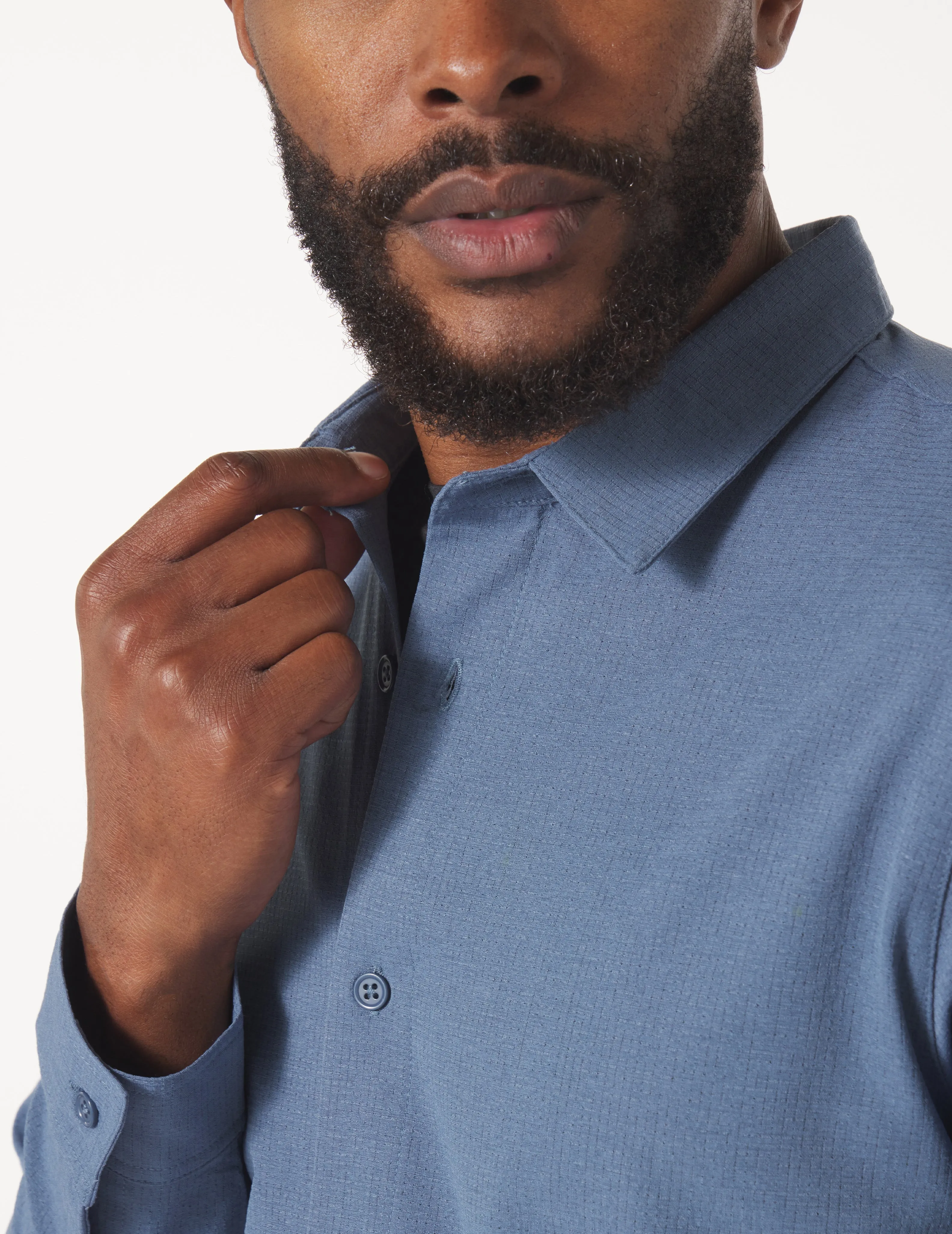 Zephyr Long Sleeve Shirt: Washed Blue